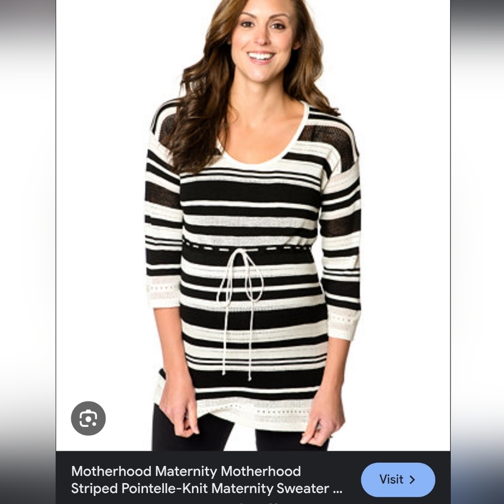 Motherhood Black and White Striped Sweater